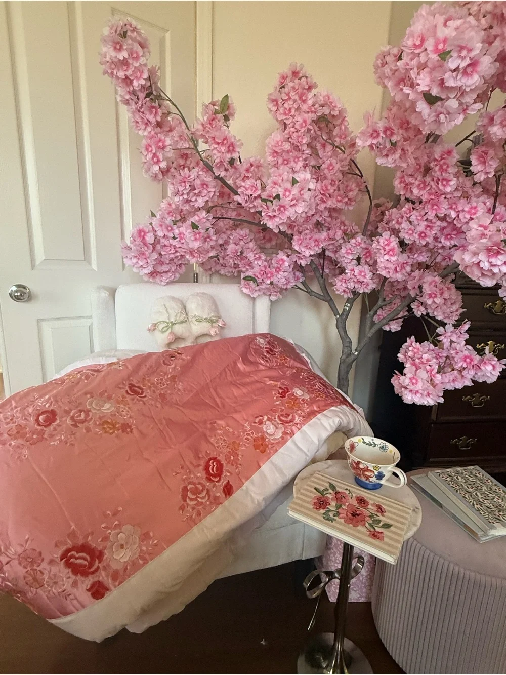 Vintage Japanese Silk-Satin Comforter japanese elegant